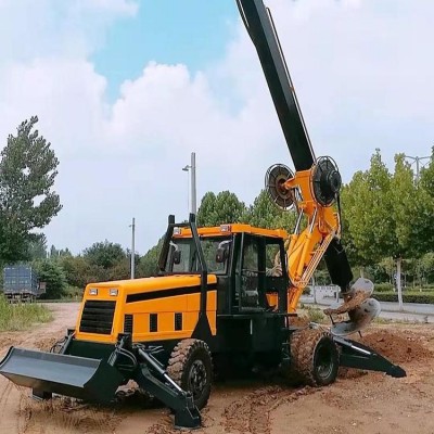 远大 小型轮式打桩机工地盖房360°旋转工程专用图4