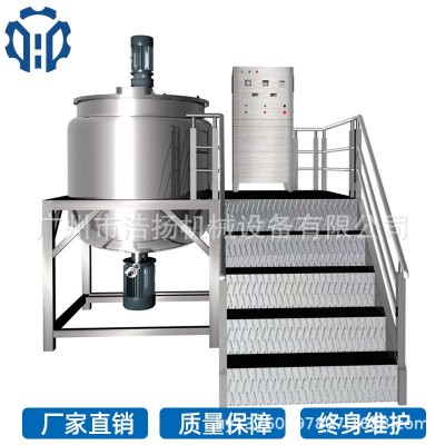 1000l316不锈钢平口混合锅 液洗均质搅拌反应斧电加热配料罐图3