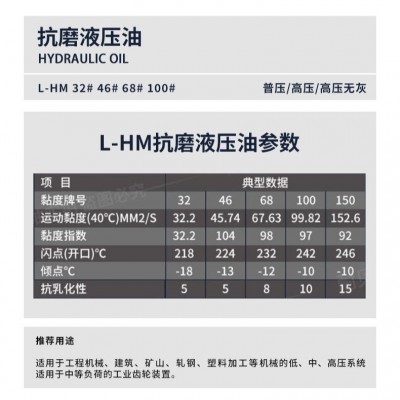抗磨液压油L-HM32#46#68#100号工业高压高清透明无灰液压油批发图3