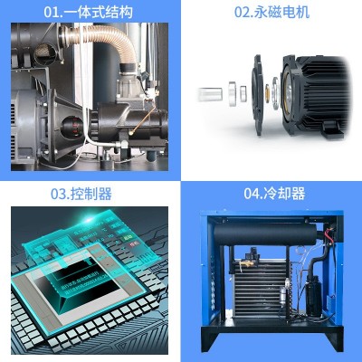 一套螺杆机式空压机22KW气泵3立方冷干机30/37kw螺旋式空气压缩机图3