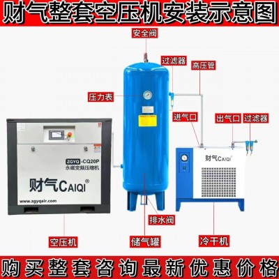 永磁变频螺杆空压机无油压缩机气泵静音空气压缩机小型大型打气泵图4